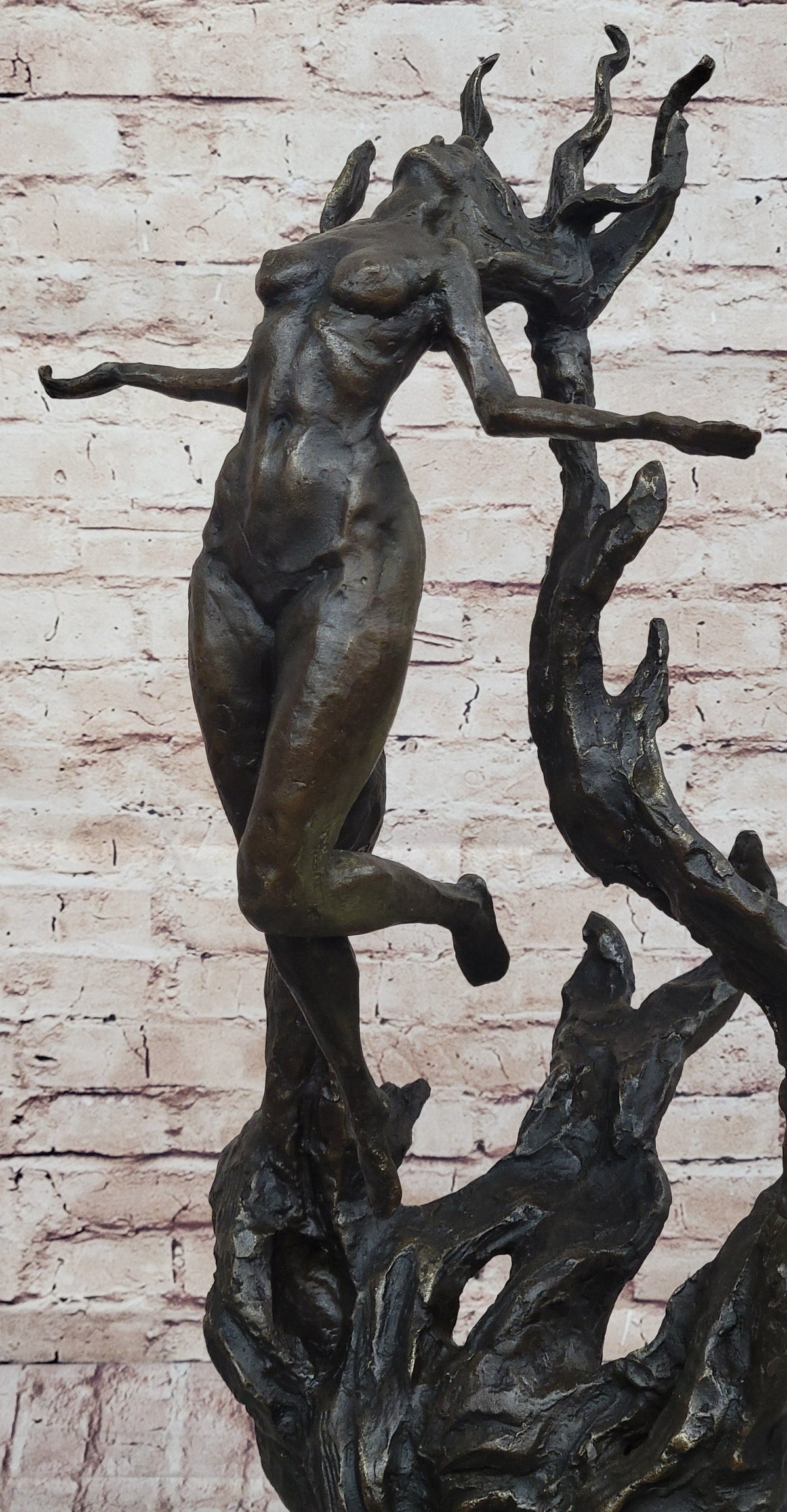 Floating Levitating Nude Woman Surrealist Modern Art Original Bronze Sculpture by Patoue