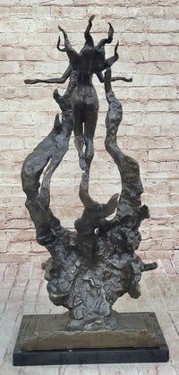 Floating Levitating Nude Woman Surrealist Modern Art Original Bronze Sculpture by Patoue