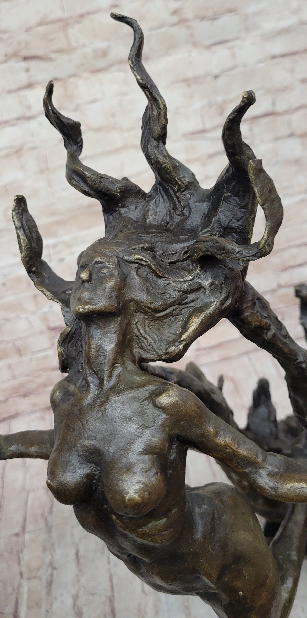 Floating Levitating Nude Woman Surrealist Modern Art Original Bronze Sculpture by Patoue