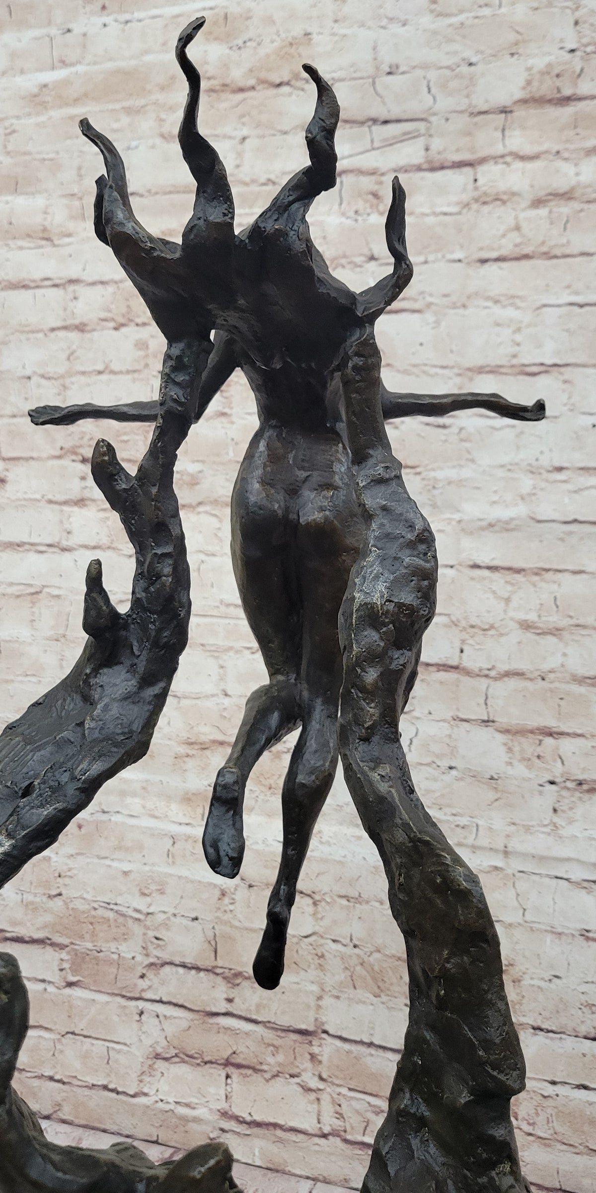 Floating Levitating Nude Woman Surrealist Modern Art Original Bronze Sculpture by Patoue