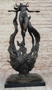 Floating Levitating Nude Woman Surrealist Modern Art Original Bronze Sculpture by Patoue