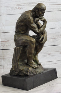 The Thinker by Auguste Rodin Bronze Metal Art 12" x 6"