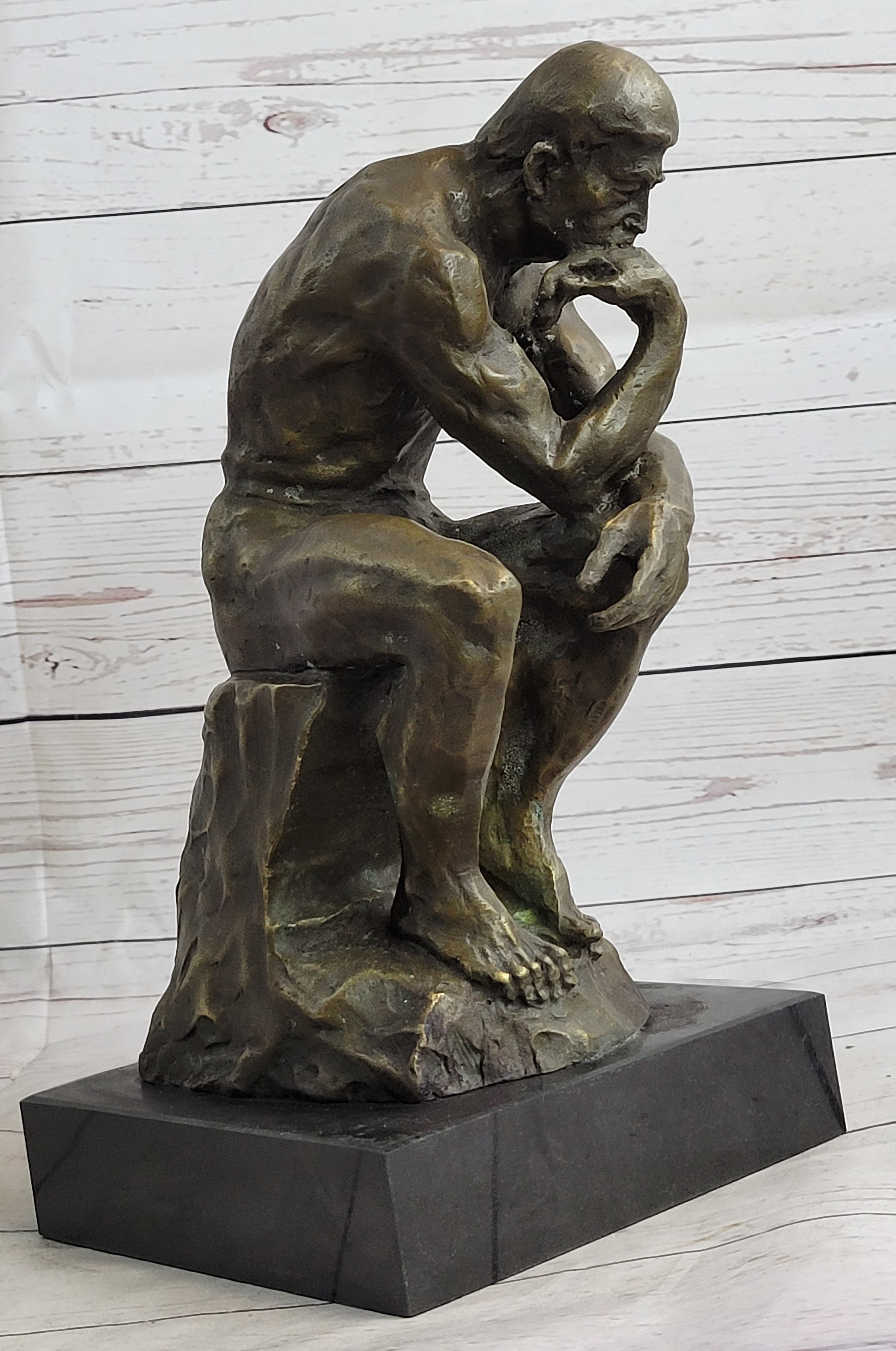 The Thinker by Auguste Rodin Bronze Metal Art 12" x 6"