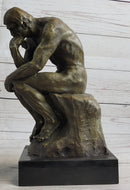 The Thinker by Auguste Rodin Bronze Metal Art 12" x 6"