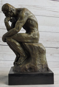The Thinker by Auguste Rodin Bronze Metal Art 12" x 6"