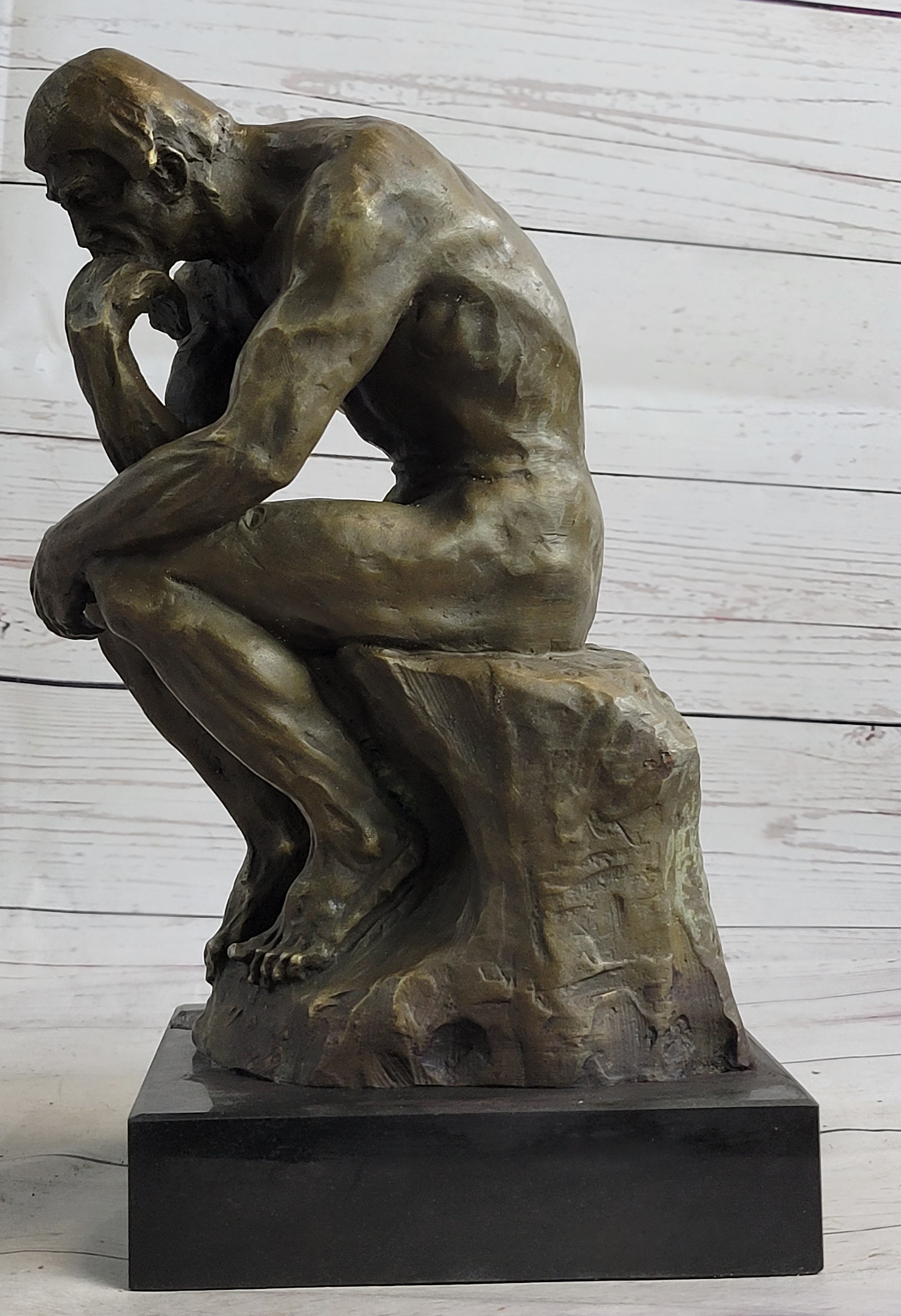 The Thinker by Auguste Rodin Bronze Metal Art 12" x 6"