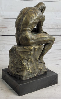 The Thinker by Auguste Rodin Bronze Metal Art 12" x 6"
