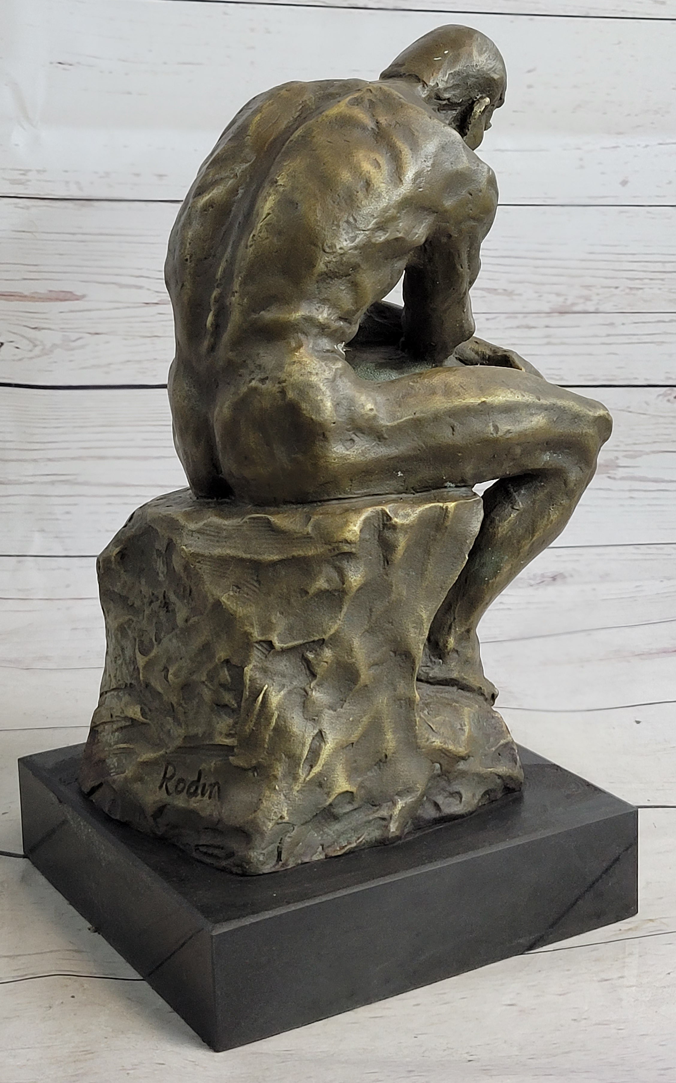 The Thinker by Auguste Rodin Bronze Metal Art 12" x 6"