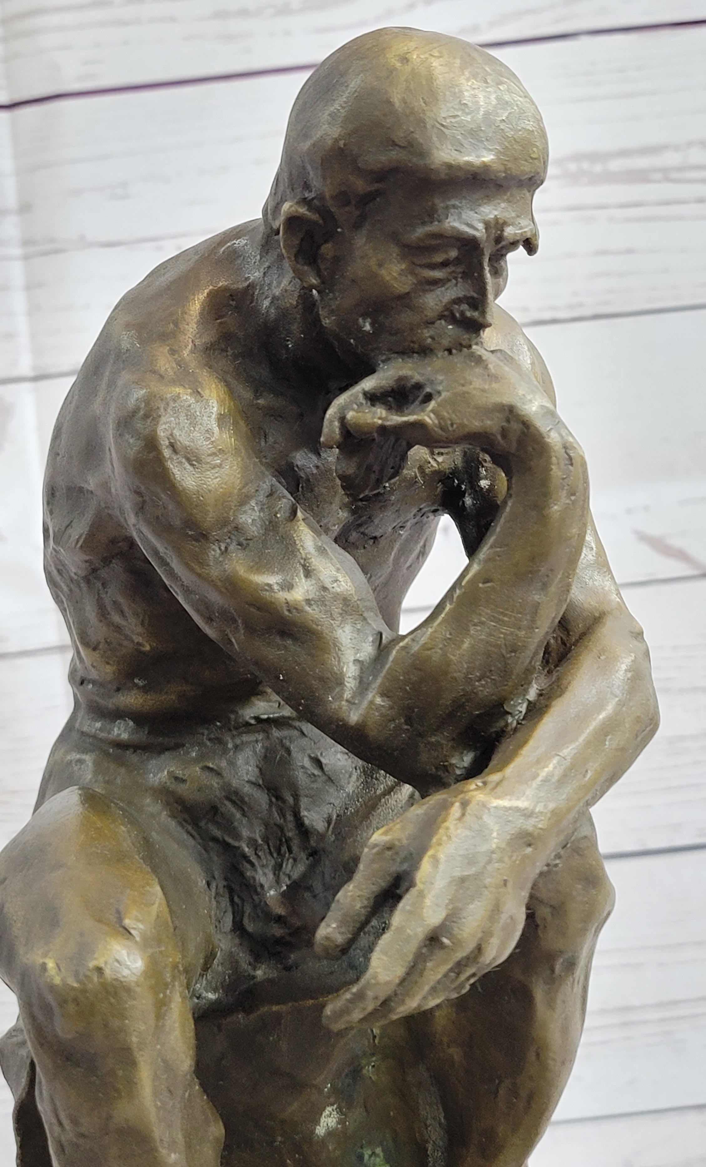 The Thinker by Auguste Rodin Bronze Metal Art 12" x 6"