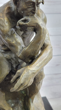 The Thinker by Auguste Rodin Bronze Metal Art 12" x 6"