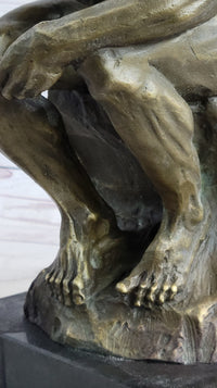 The Thinker by Auguste Rodin Bronze Metal Art 12" x 6"