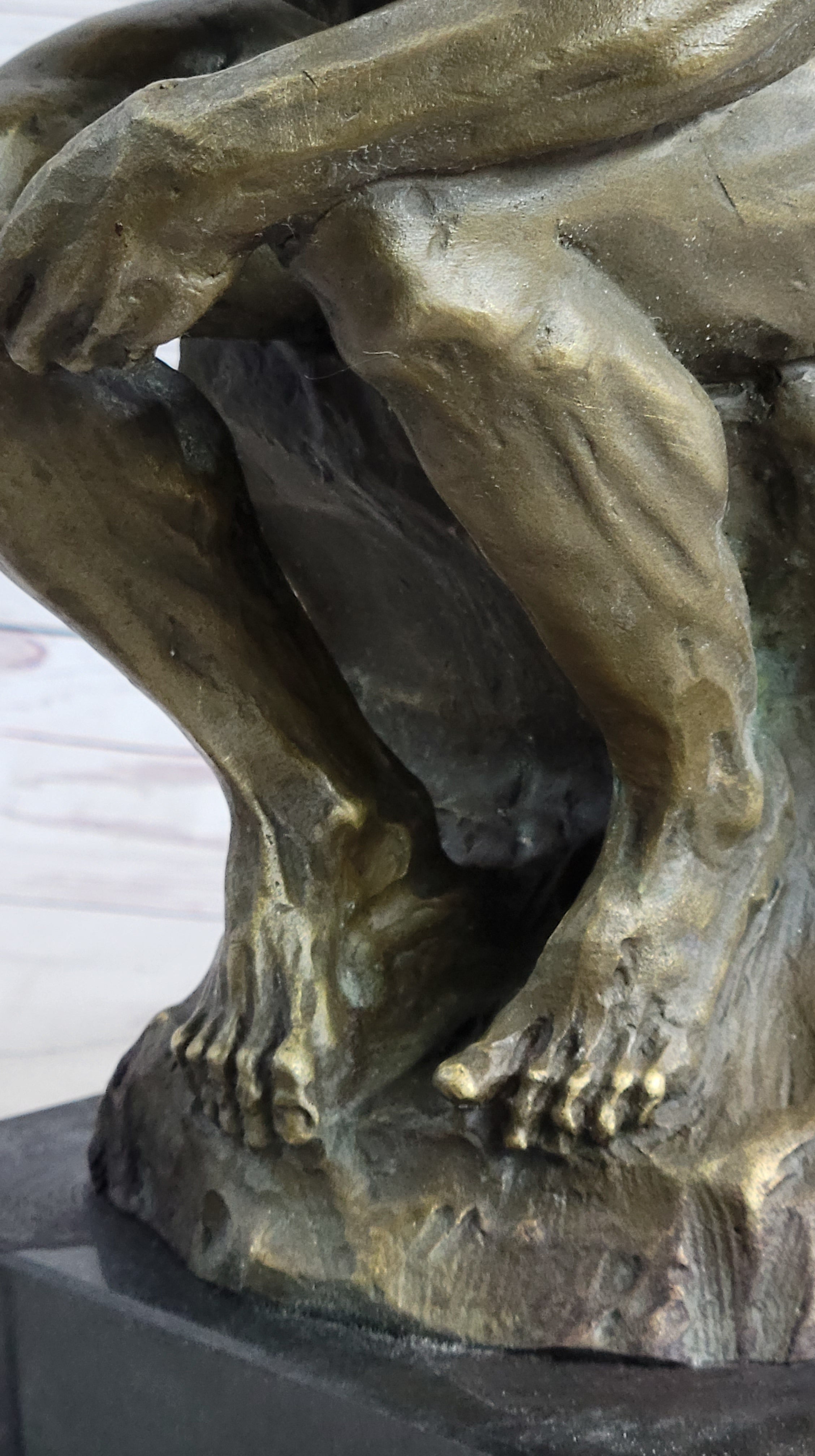 The Thinker by Auguste Rodin Bronze Metal Art 12" x 6"