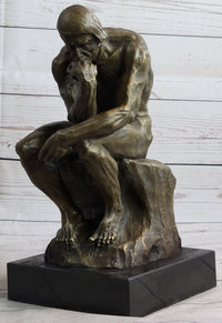 The Thinker by Auguste Rodin Bronze Metal Art 12" x 6"
