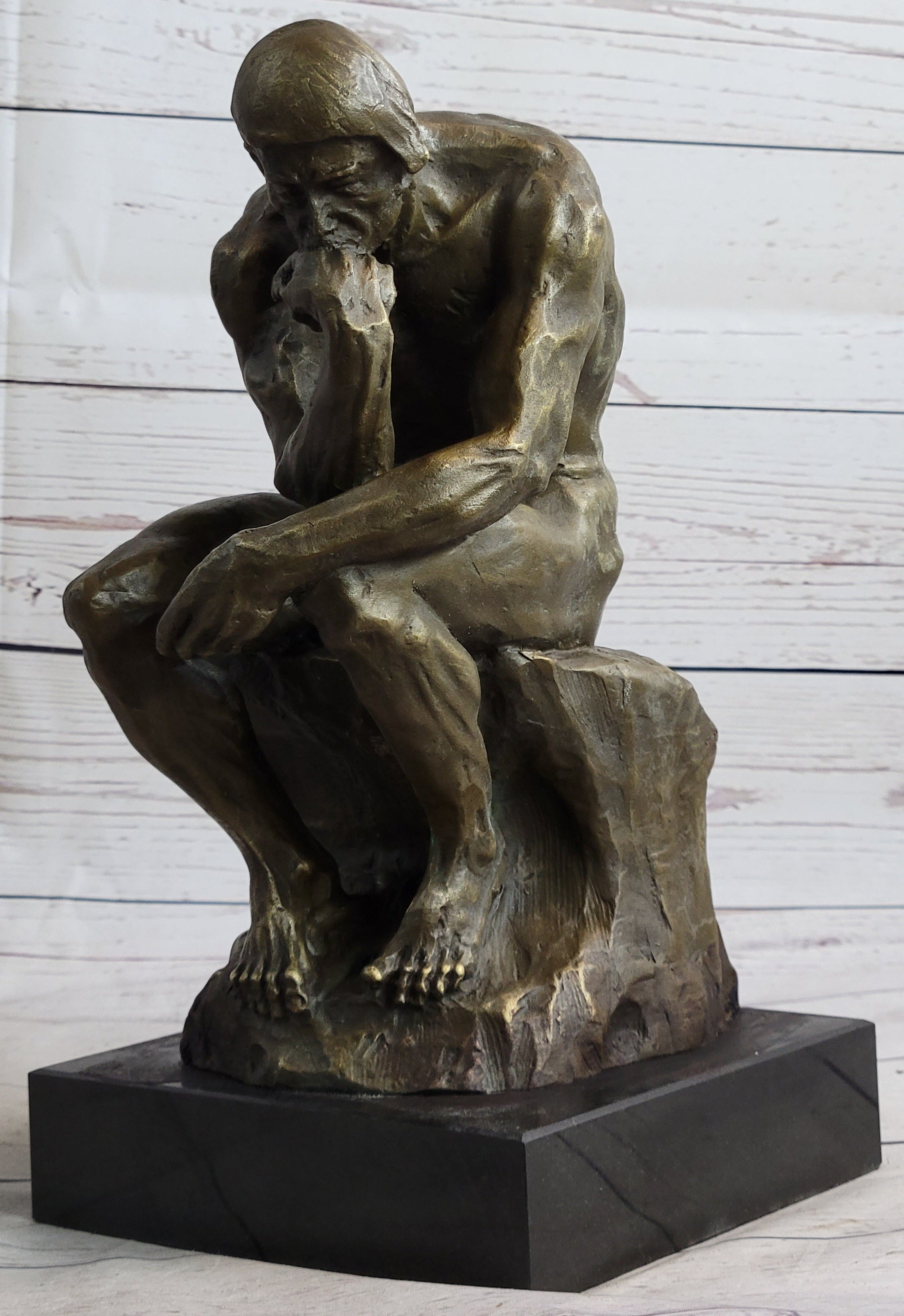 The Thinker by Auguste Rodin Bronze Metal Art 12" x 6"