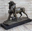 Hot Cast Bronze Sculpture of Hunting Dog Retriever with Rabbit