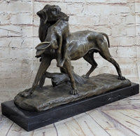 Hot Cast Bronze Sculpture of Hunting Dog Retriever with Rabbit