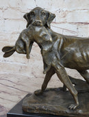 Hot Cast Bronze Sculpture of Hunting Dog Retriever with Rabbit