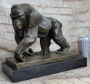 Gorilla Sculpture Bronze Metal Signed Art by Vobisova