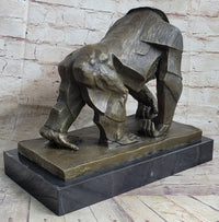 Gorilla Sculpture Bronze Metal Signed Art by Vobisova
