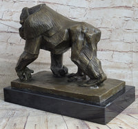 Gorilla Sculpture Bronze Metal Signed Art by Vobisova