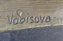 Gorilla Sculpture Bronze Metal Signed Art by Vobisova