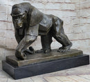Gorilla Sculpture Bronze Metal Signed Art by Vobisova