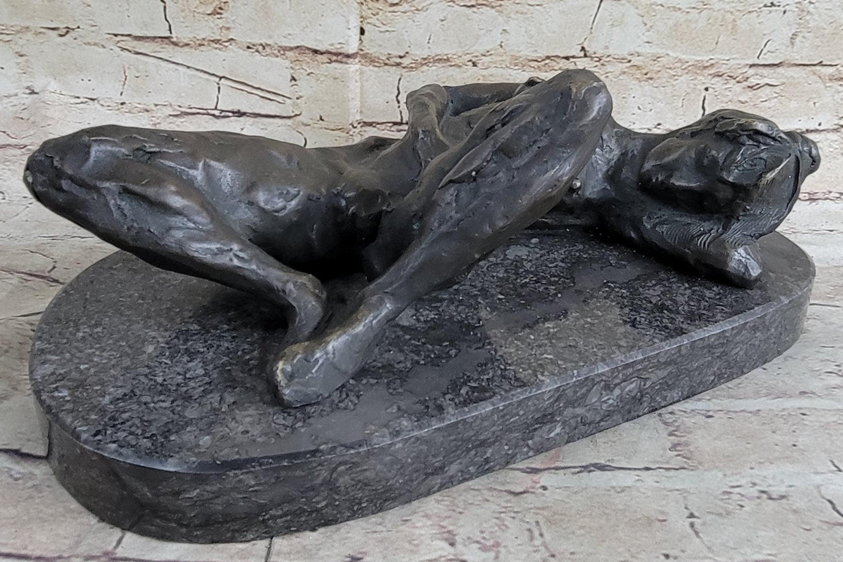 Erotic Nude Girl Touching Herself Female Figure Bronze Statue Sculpture 5" x 13"
