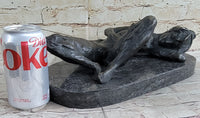Erotic Nude Girl Touching Herself Female Figure Bronze Statue Sculpture 5" x 13"