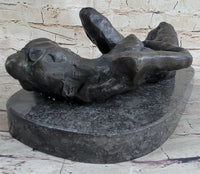 Erotic Nude Girl Touching Herself Female Figure Bronze Statue Sculpture 5" x 13"