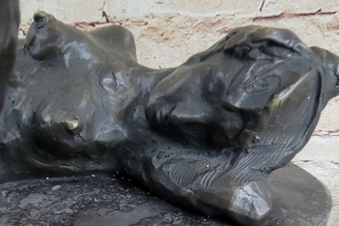 Erotic Nude Girl Touching Herself Female Figure Bronze Statue Sculpture 5" x 13"