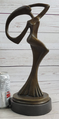 Abstract Surrealist Female Figure Modern Art Bronze Sculpture