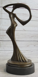 Abstract Surrealist Female Figure Modern Art Bronze Sculpture
