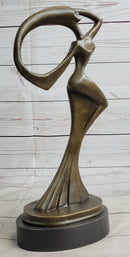 Abstract Surrealist Female Figure Modern Art Bronze Sculpture