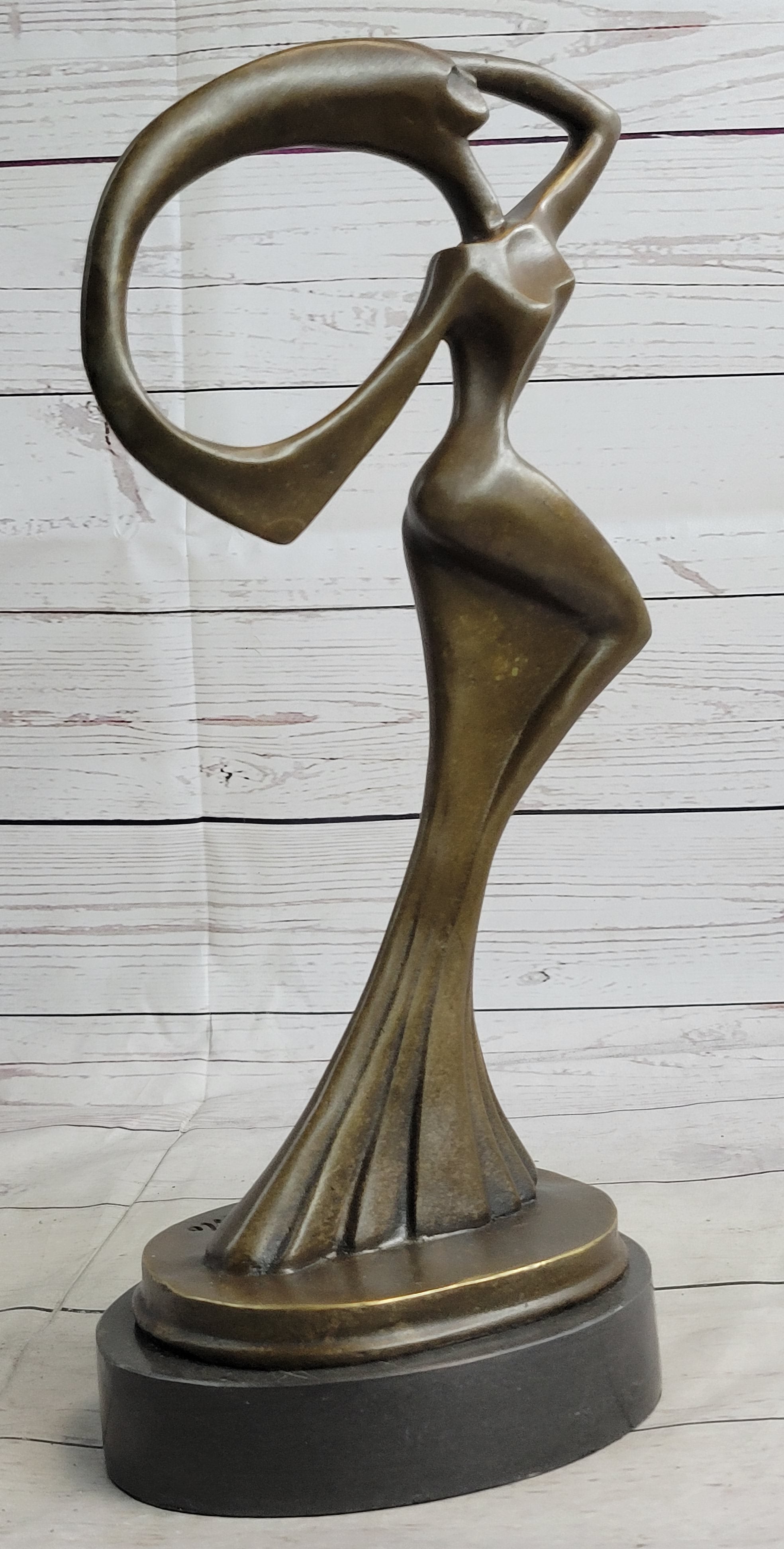 Abstract Surrealist Female Figure Modern Art Bronze Sculpture