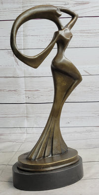 Abstract Surrealist Female Figure Modern Art Bronze Sculpture