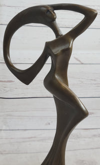 Abstract Surrealist Female Figure Modern Art Bronze Sculpture