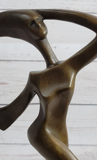 Abstract Surrealist Female Figure Modern Art Bronze Sculpture