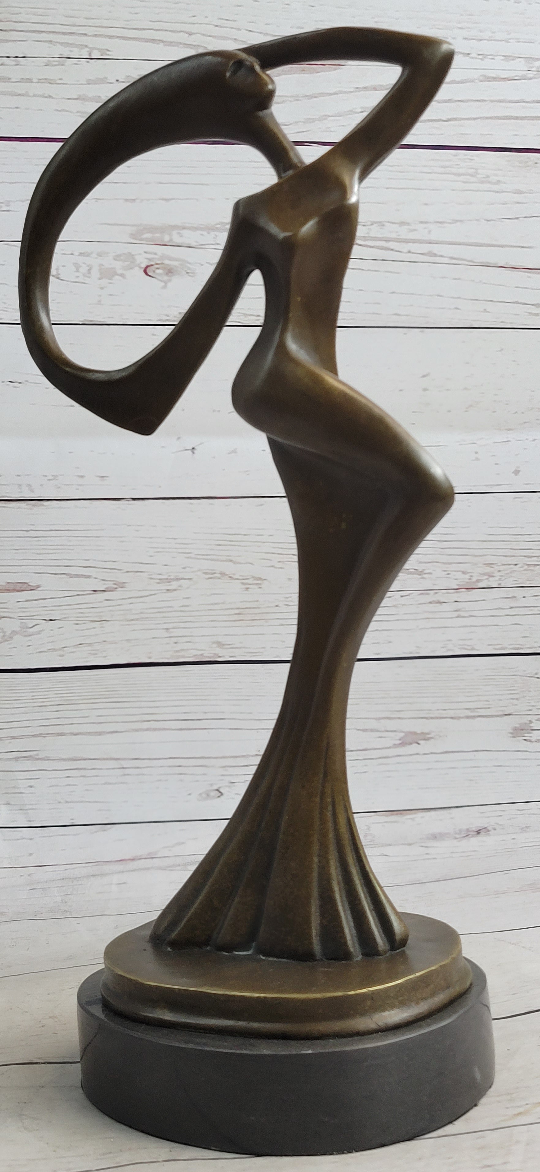 Abstract Surrealist Female Figure Modern Art Bronze Sculpture