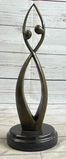 Signed Original Modern Art Two Being Bronze Sculpture Abstract