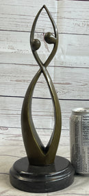 Signed Original Modern Art Two Being Bronze Sculpture Abstract