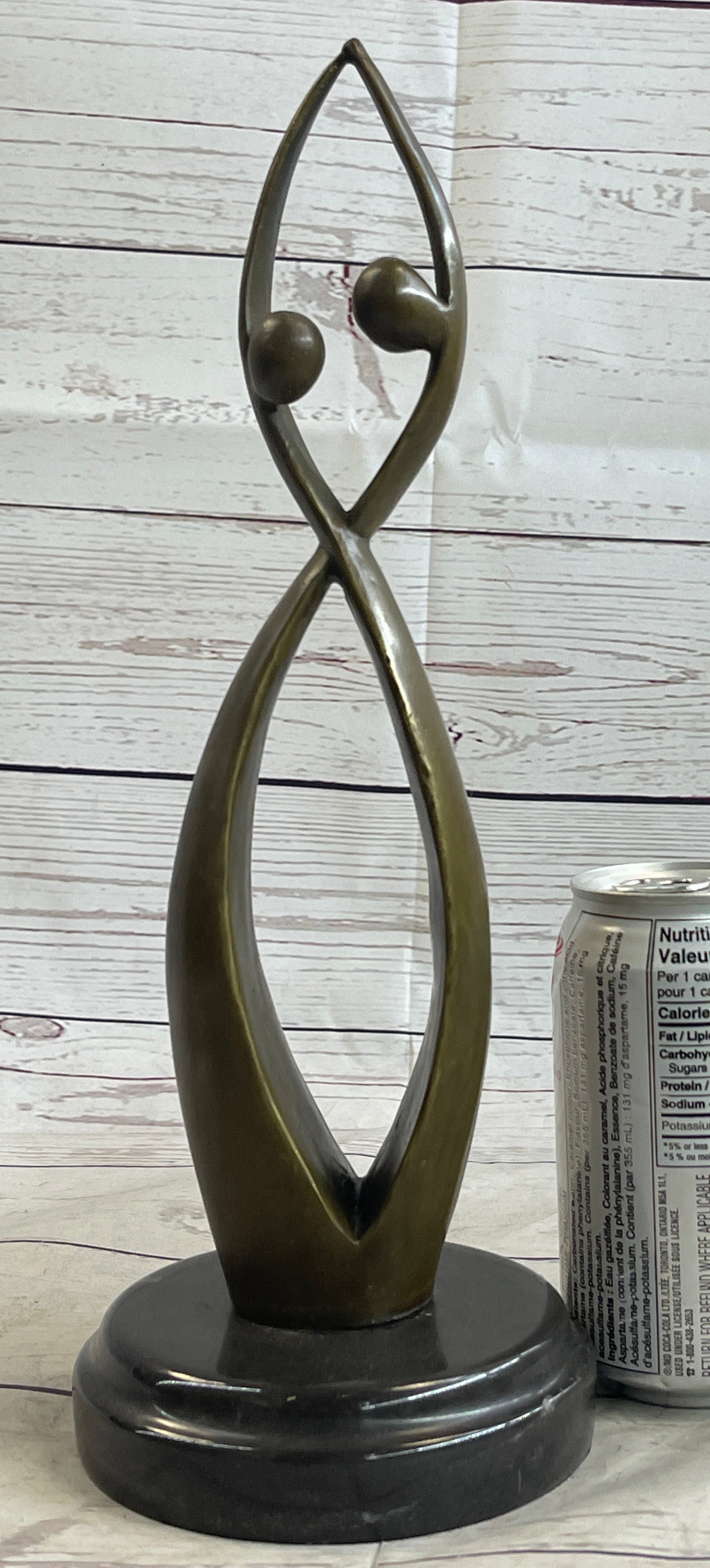 Signed Original Modern Art Two Being Bronze Sculpture Abstract