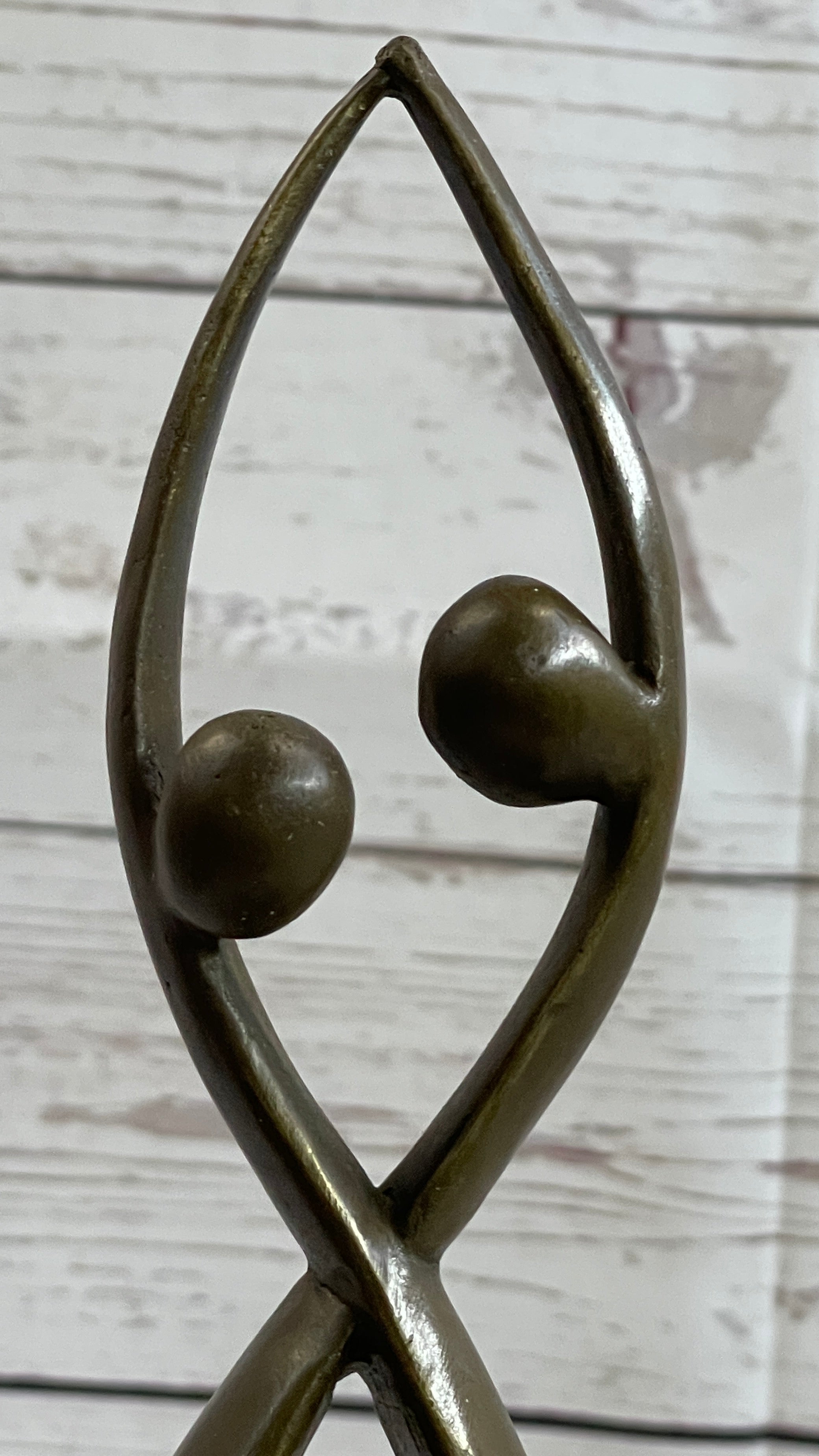 Signed Original Modern Art Two Being Bronze Sculpture Abstract