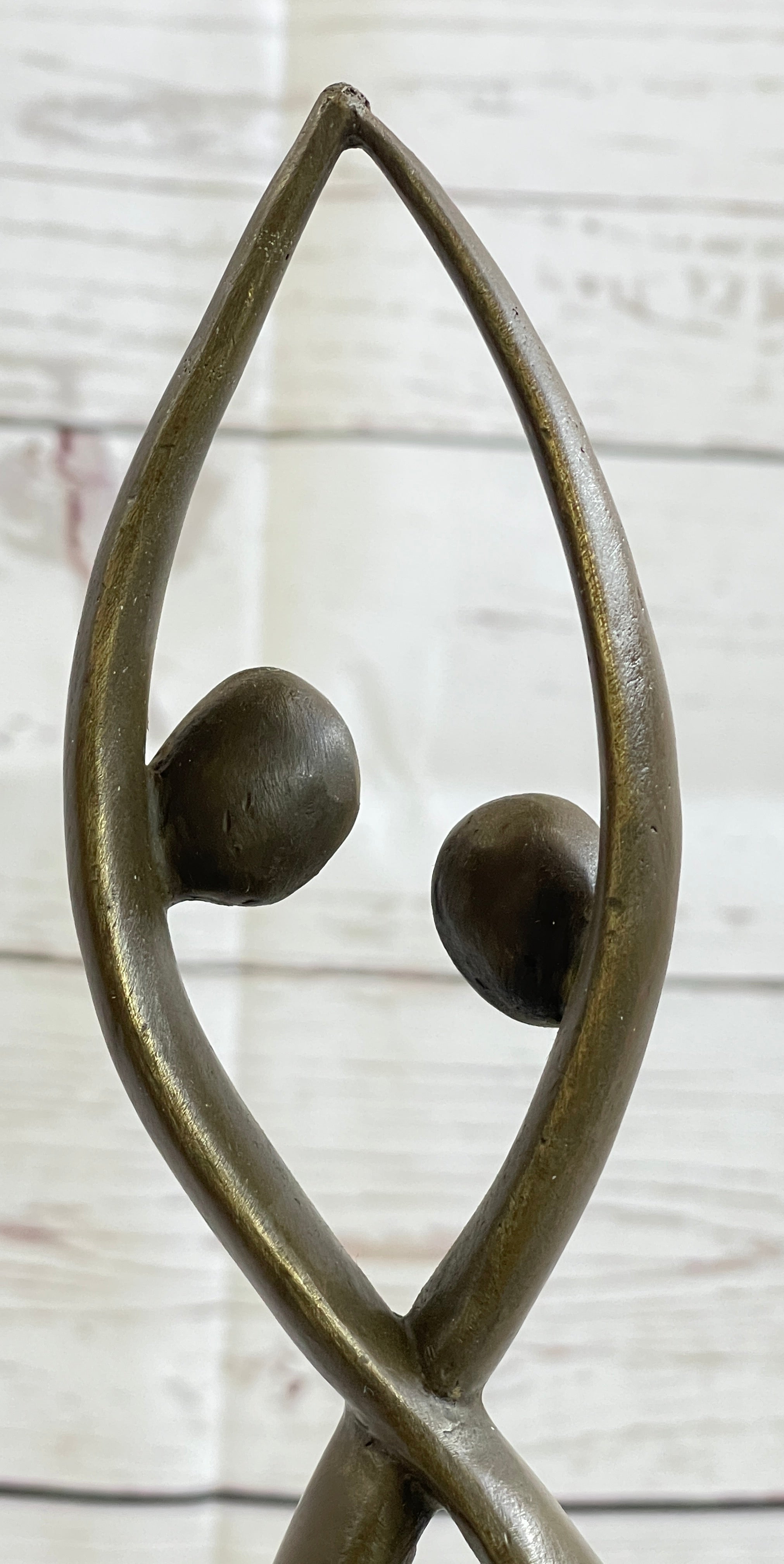 Signed Original Modern Art Two Being Bronze Sculpture Abstract