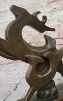 Abstract Bronze Deer – Modern Wildlife Art on Marble Base