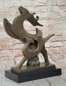Abstract Bronze Deer – Modern Wildlife Art on Marble Base