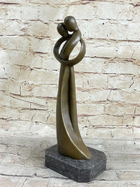 Signed Rare Milo Abstract Modern Art Kissing Couple Bronze