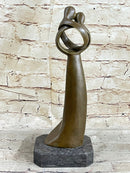 Abstract Modern Art Kissing Couple Genuine Bronze Sculpture