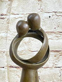 Abstract Modern Art Kissing Couple Genuine Bronze Sculpture