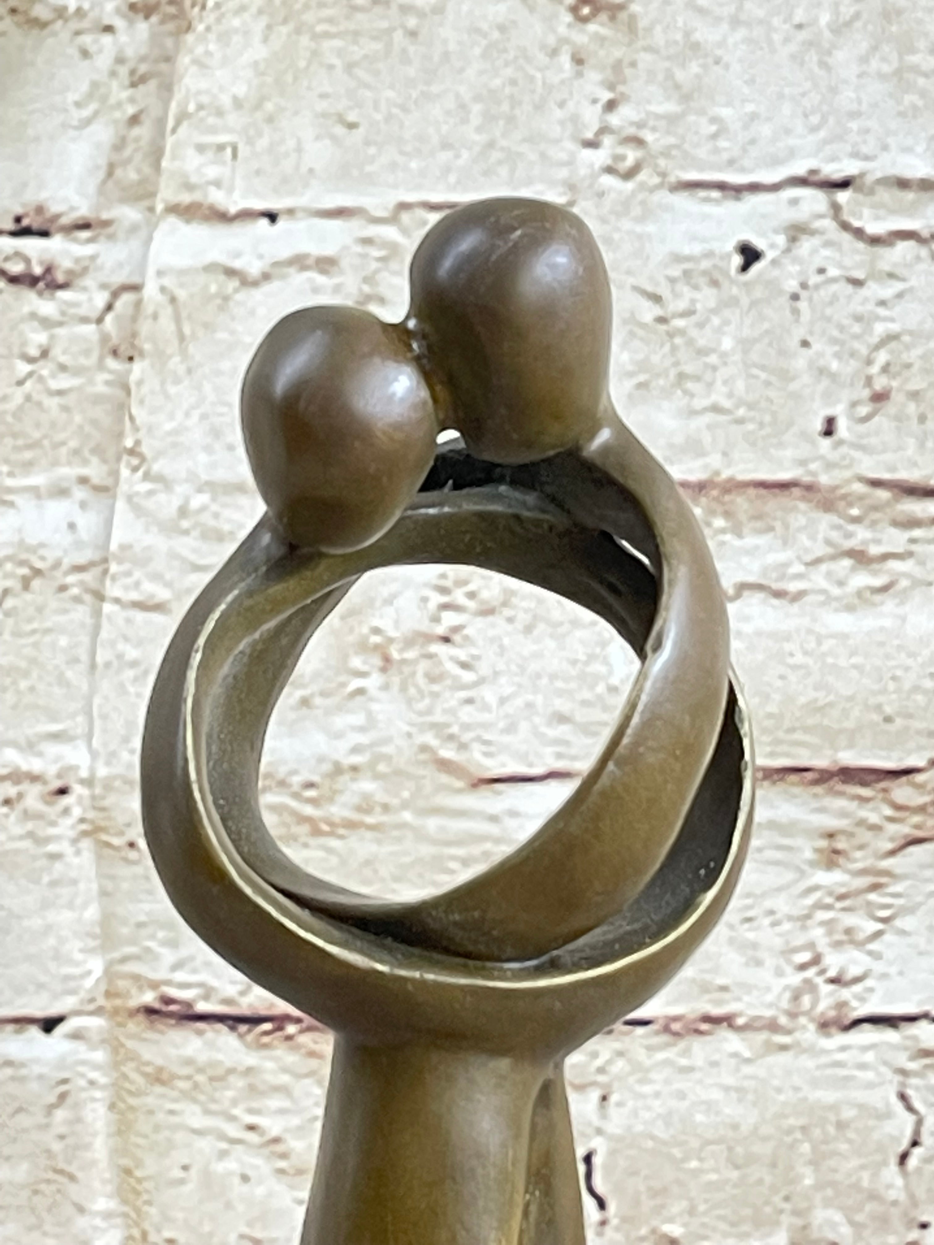 Abstract Modern Art Kissing Couple Genuine Bronze Sculpture