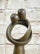 Signed Rare Milo Abstract Modern Art Kissing Couple Bronze